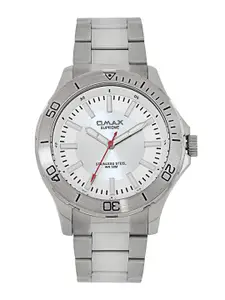 Omax Men Silver Toned & White Dial Watch