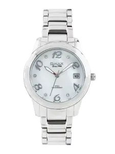 Omax Women Pearly White Dial Watch