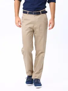 Basics Men Khaki Comfort Fit Trousers