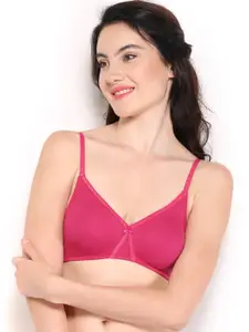 Enamor Pink Non-Wired Non Padded High Coverage Everyday Bra V058