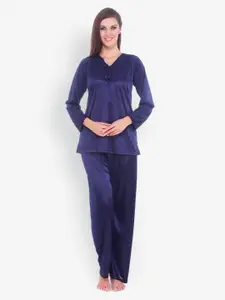 Fasense Women Navy Blue Night Suit DP069B2