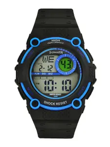 Sonata Men Black Digital Watch 77004PP03