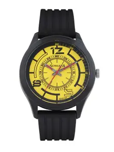 Sonata Men Yellow Dial Watch 77007PP03j