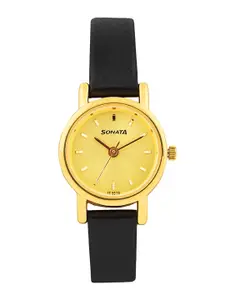 Sonata Women Gold Toned Dial Watch