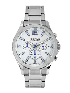 Titan Men Silver-Toned Dial Watch NE9323SM07J