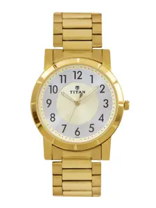Titan Men Steel & Muted Gold-Toned Dial Watch 1647YM01