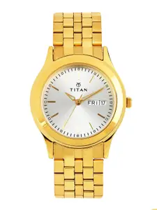 Titan Men Silver-Toned Dial Watch 1648YM04