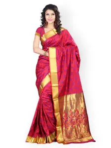 Varkala Silk Sarees Red & Purple Art Silk & Jacquard Traditional Saree