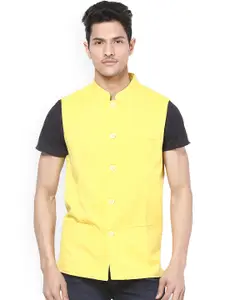 even Men Yellow Nehru Jacket