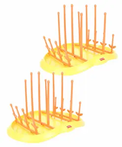 Babyhug Bottle Organizer Cum Drying Rack - Yellow pack of 2