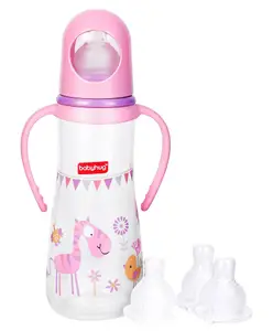 Babyhug Anti-Colic Feeding Bottle With Handles 250ml & 2pcs Nipples Fast Flow