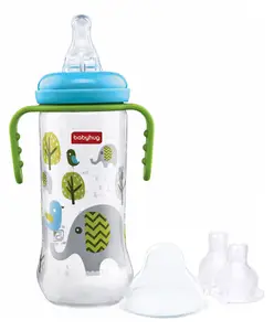 Babyhug Anti-Colic Feeding Bottle With Handle 250ml & 2pcs Nipples Fast Flow