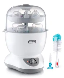 Babyhug 6 in 1 Steam Sterilizer Cum Warmer & 2 In 1 Bottle & Nipple Cleaning Brush Combo Pack