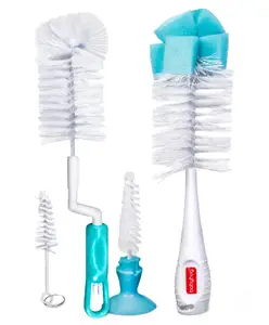 Babyhug Rotating Bottle Cleaning Brush & 2 In 1 Bottle & Nipple Cleaning Brush Combo Pack