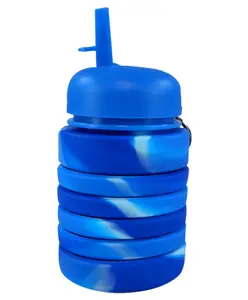 Smily Kiddos Silicone Expandable & Foldable Bottle Blue - 500 ml
