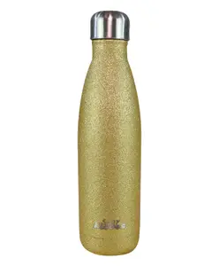 Smily Kiddos Stainless Steel Water Bottle Glitter Gold Theme - 500 ml