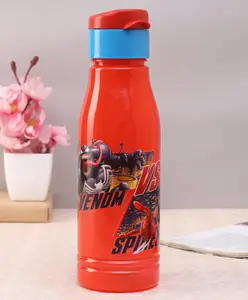 Marvel by SKI Spiderman Themed Water Bottle With Flip Top Open Red & Blue - 600 ml