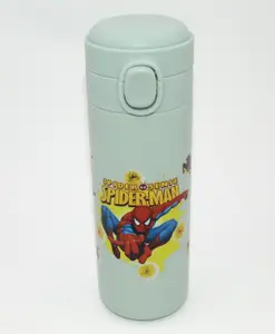 SANJARY Spiderman Print Temperature Vacuum Water Bottle Green - 420 ml