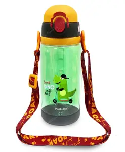 FunBlast Cartoon Themed School Water Bottle with Straw & Sipper (Color May Vary)