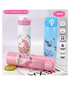 Puchku Unicorn Flask Bottle for Kids School Girls - 500 ml ( Random Design & Color)
