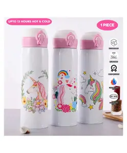Puchku Unicorn Flask Bottle for Kids School Girls Pack of 1- White