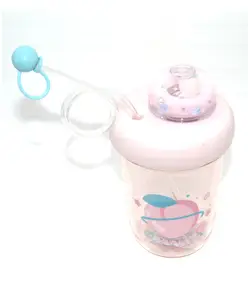 Sanjary Sipper Bottle with Straw and Lid - 390 ml