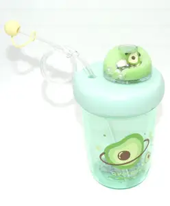 Sanjary Sipper Bottle with Straw and Lid - 390 ml