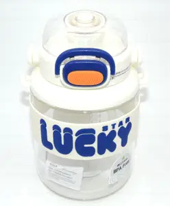 SANJARY Lucky Water Bottle with Sipper & Handle Leak Proof BPA Free - 1100 ml