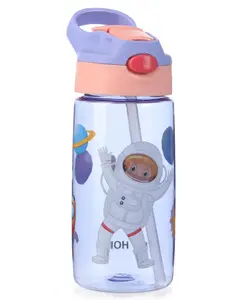 Fab N Funky Astronaut Print Sipper Water Bottle Sky Blue - 500 ml