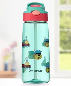 Fab N Funky Bear Print Water Bottle Green - 650 ml