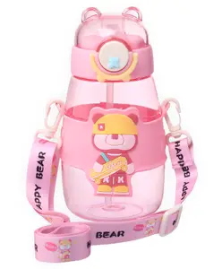 Fab N Funky Bear Sipper Water Bottle Pink - 600 ml