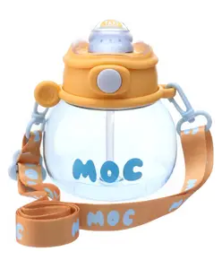 Fab N Funky Bear Sipper Water Bottle Orange - 550 ml