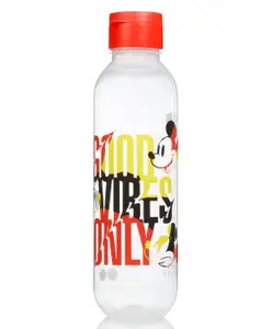 Disney by Gluman Disney Mickey Cartoon Character Printed Plastic Claro 1100 Spout Water Bottle - 1100 ml