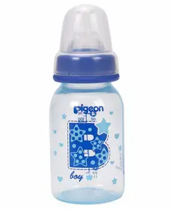 Pigeon Polypropylene Peristaltic Clear Nursing Bottle Blue - 120 ml