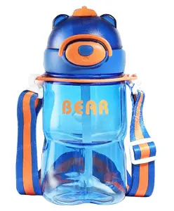 FunBlast Cute Design Water Bottle with Sipper and Strap Blue - 800 ml