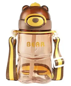 FunBlast Cute Design Water Bottle with Sipper and Strap Brown - 800 ml