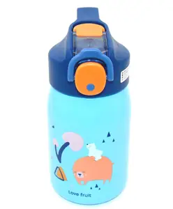 Sanjary Water Bottle Hot and Cold Stainless Steel Water Bottle for Kids Leak Proof Water Bottle Double Walled Vacuum Insulated Thermos Flask with Straw Magenta - 400 ml