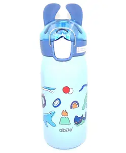 Sanjary Rabbit Ear Insulated Sipper Bottle with Straw and Push Lock Blue - 530 ml colour may vary