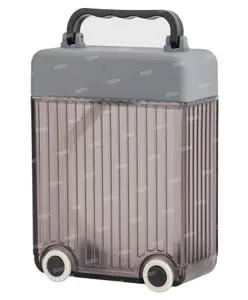 Fiddlerz Water Bottles with Straws Suitace Design Travel Bottle with Random Stickers Suitable for Outdoor - Black