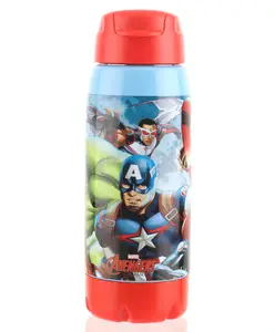 Marvel By SKI Zenith Combo Steel Lunch Box & Slim Steel Water Bottle 350 ml - Red