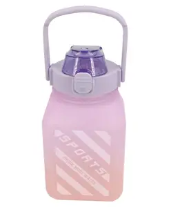 House of Quirk Water Bottle with Straw also Lock Cover & Leak Proof Purple Pink- 1.5 Litre