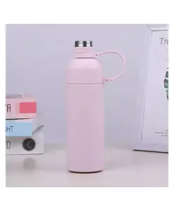 House of Quirk Eco-Friendly Stainless Steel Reusable Double Wall Vacuum Insulated Thermos Flask Water Bottle Light Pink - 500 ml