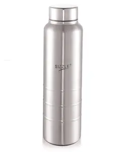 Sizzle New Design Unbreakable Stainless Steel Leak Proof Fridge Water Bottle 1 pc Silver - 1000 ml