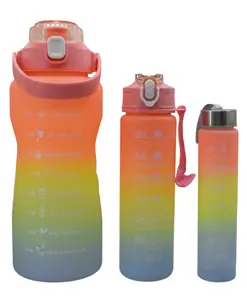 Asera Motivational Water Bottle Leakproof - Set of 3