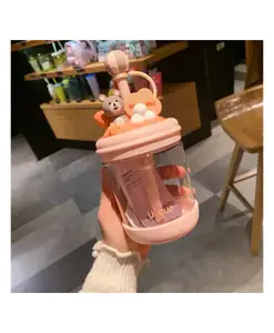 SCHOOLISH Kids Water Bottle 470 ml with Stickers Leak Proof BPA Free and Reusable for Kids - PACK OF 1 - COLOR MAY VARY