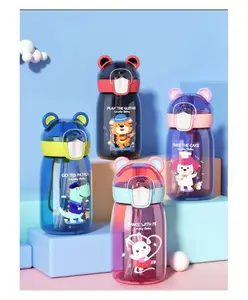 AKN TOYS Cute Animal Printed Design Water Bottle BPA-Free for Kids 400 ml Color May Vary