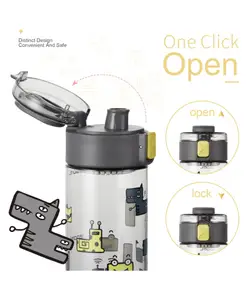 Sanjary 400ml Water Bottle for Kids Cute Design Water Bottle with Anti Leak color & design may vary