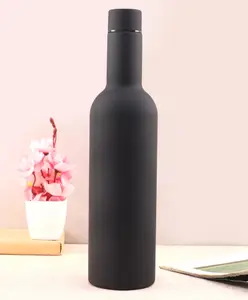 Fab N Funky Double Wall Insulated Water Bottle Black - 750 ml