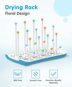 Fab N Funky Drying Rack Floral Design- Blue
