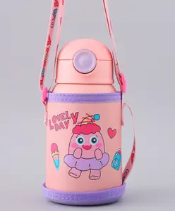 Fab N Funky Sipper Bottle with a Cover Pink - 500 ml